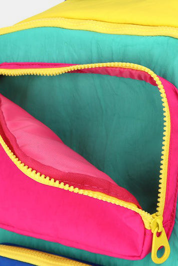 Kawaii Japanese 80s 90s Retro Vintage Contrast Nylon Backpack Bag with Handles